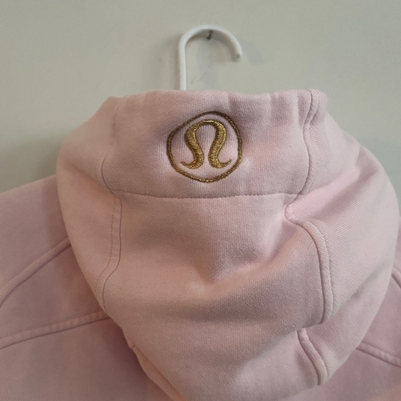 Lululemon Cropped Full Zip Scuba Hoodie Strawberry Milkshake Sz 0 Gold Hardware - Picture 5 of 6